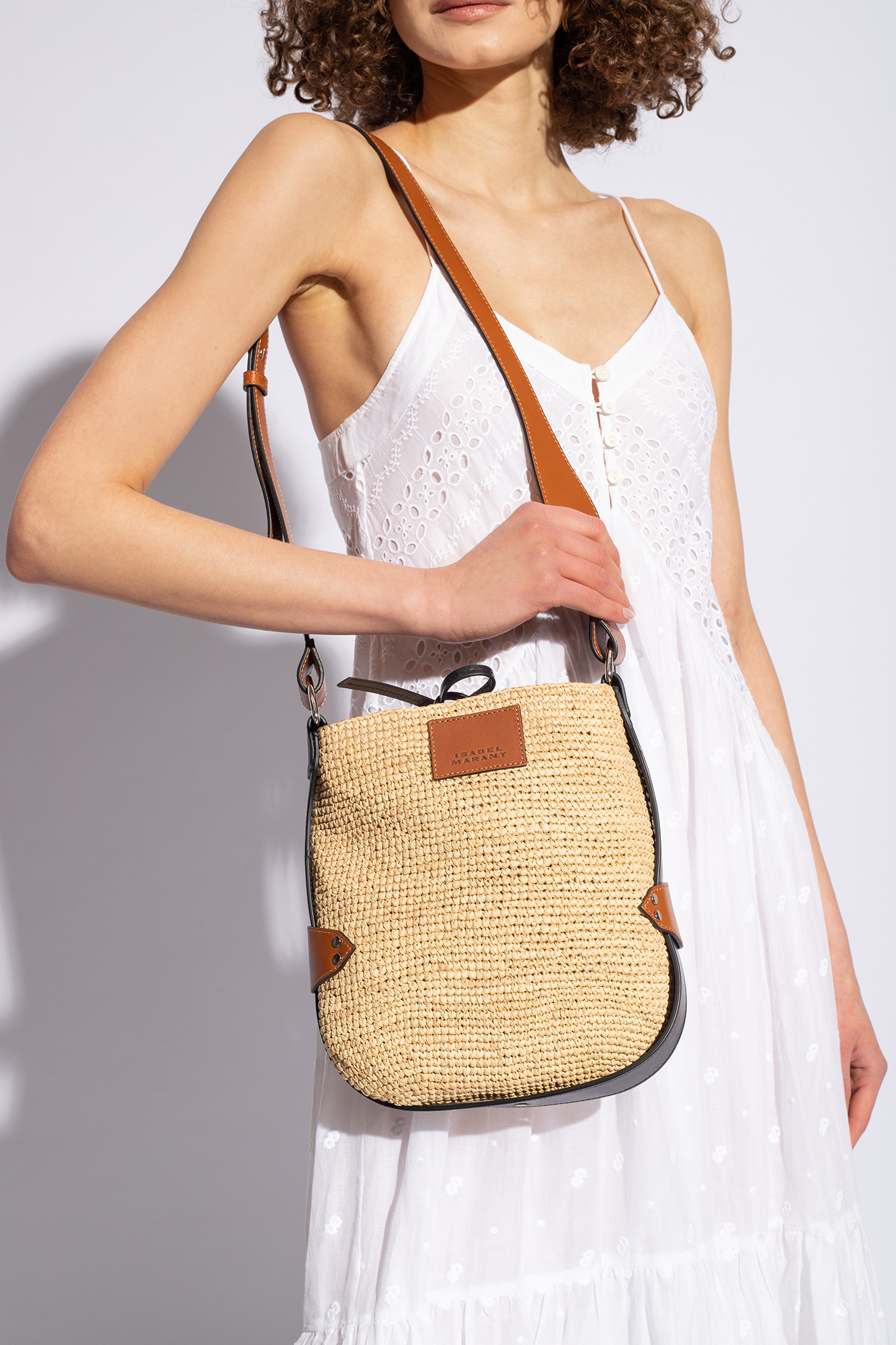 【国内即発】ISABEL MARANT MINI BAYA SHOULDER BAG rick owens black mini shoulder bag - Beige 'Mini Baya
